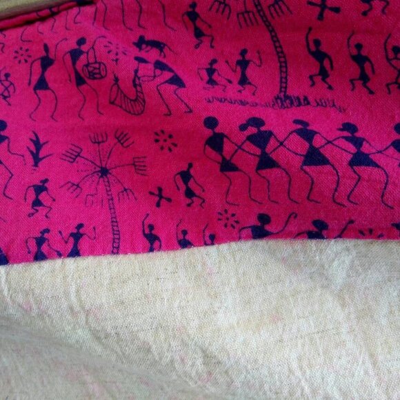 Vintage Hippy Top Block Print Tunic Shirt Music 34" Bust - Picture 6 of 9